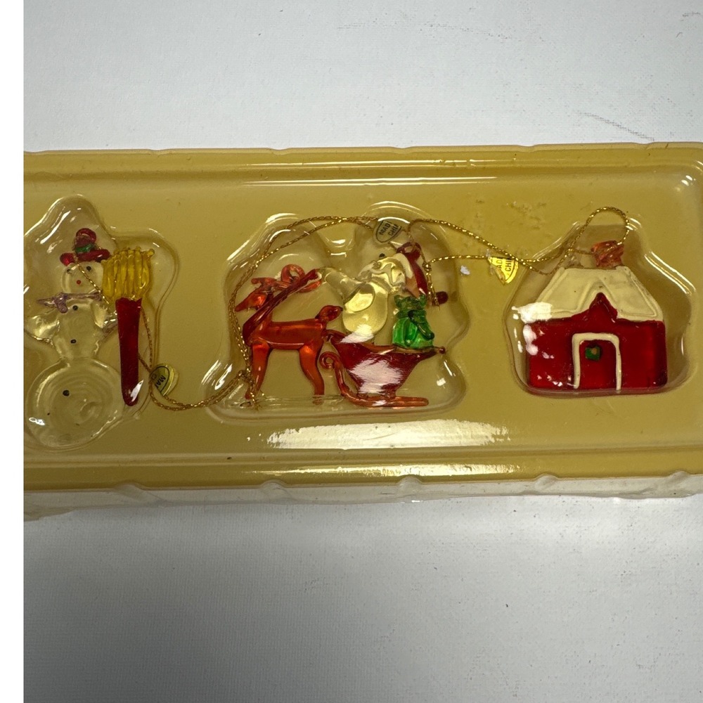 Unbranded Glass Ornament Set Multi Excellent Christmas Snowman Santa Sleigh